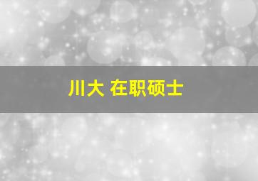 川大 在职硕士